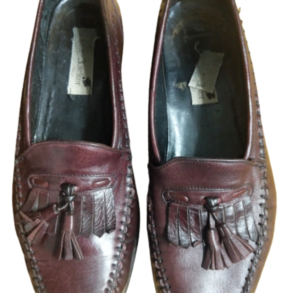 Stanley Blacker Mens Italian Leather Tassel Dress Kilt Loafer Shoes Size *FLAW